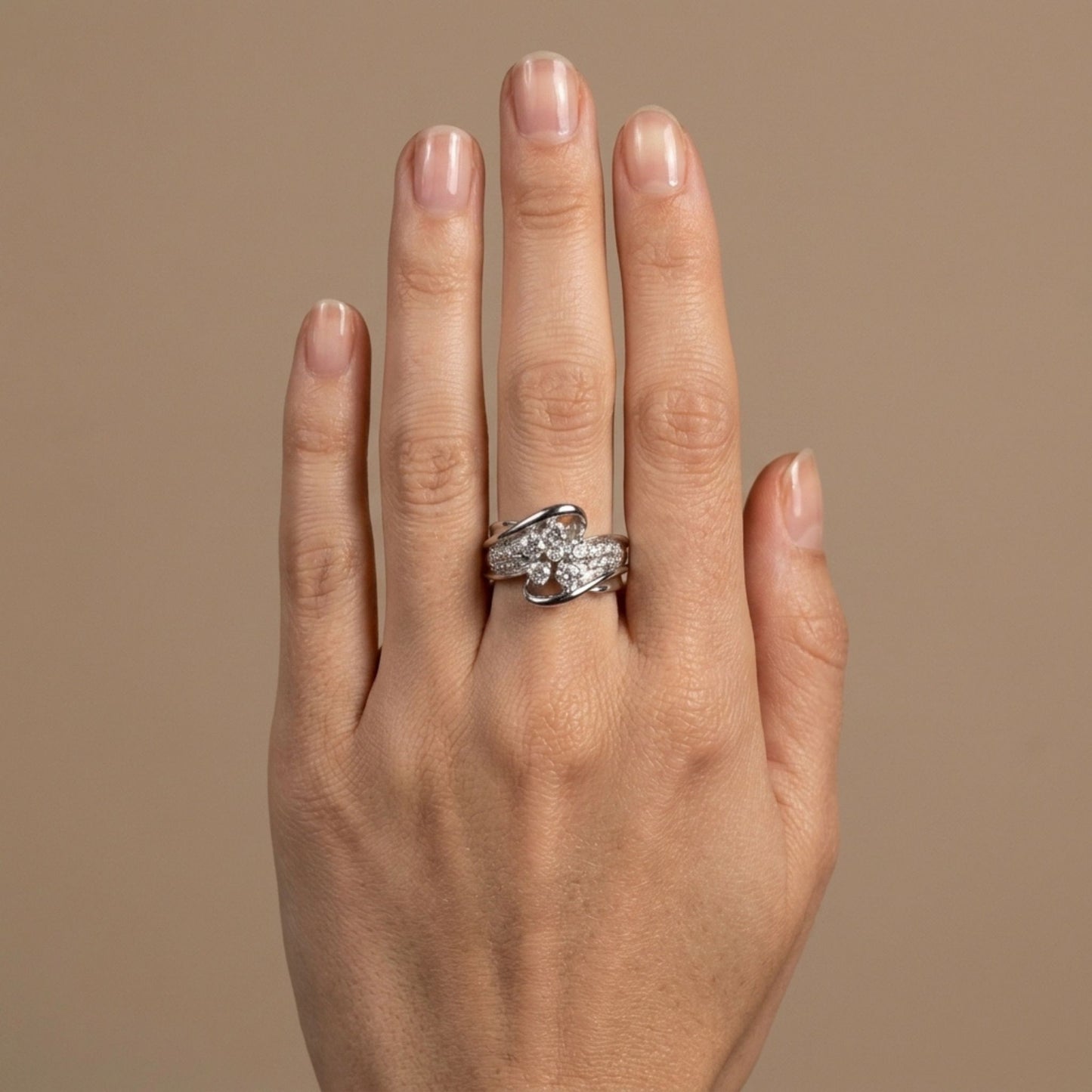Platinum 0.70cttw Round White Diamond Ring
