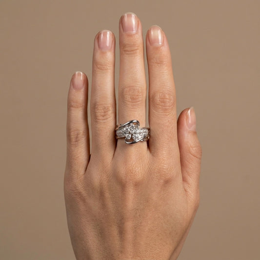 Platinum 0.70cttw Round White Diamond Ring