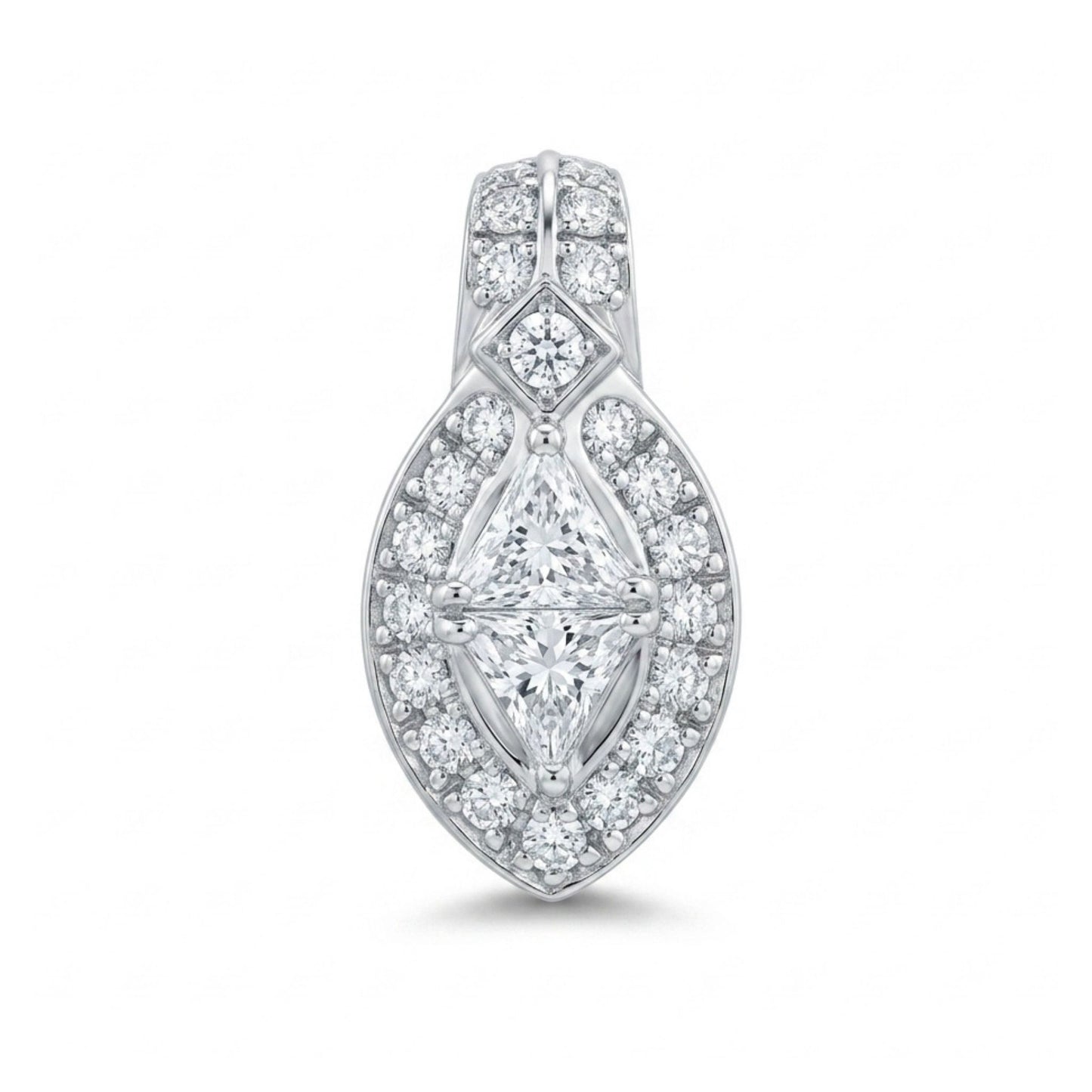 Platinum 0.38cttw Trilliant White Diamond 0.29cttw White Diamonds Pendant