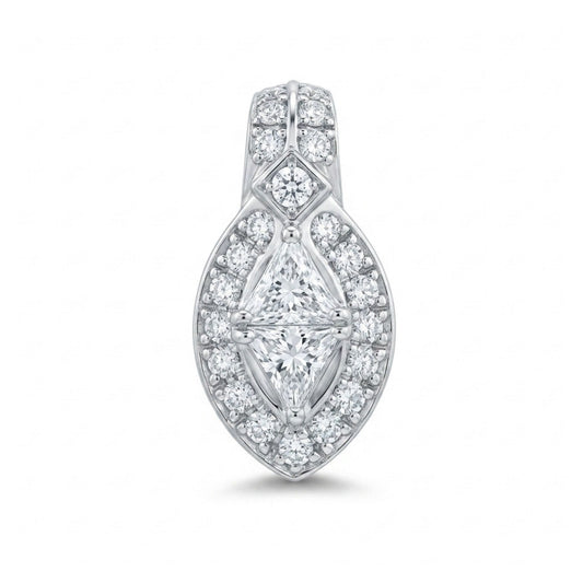 Platinum 0.38cttw Trilliant White Diamond 0.29cttw White Diamonds Pendant