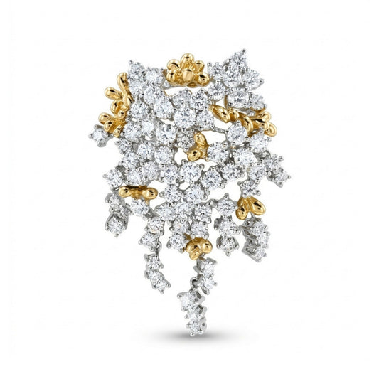 Platinum & 18K 2.50cttw Round White Diamond Pendant