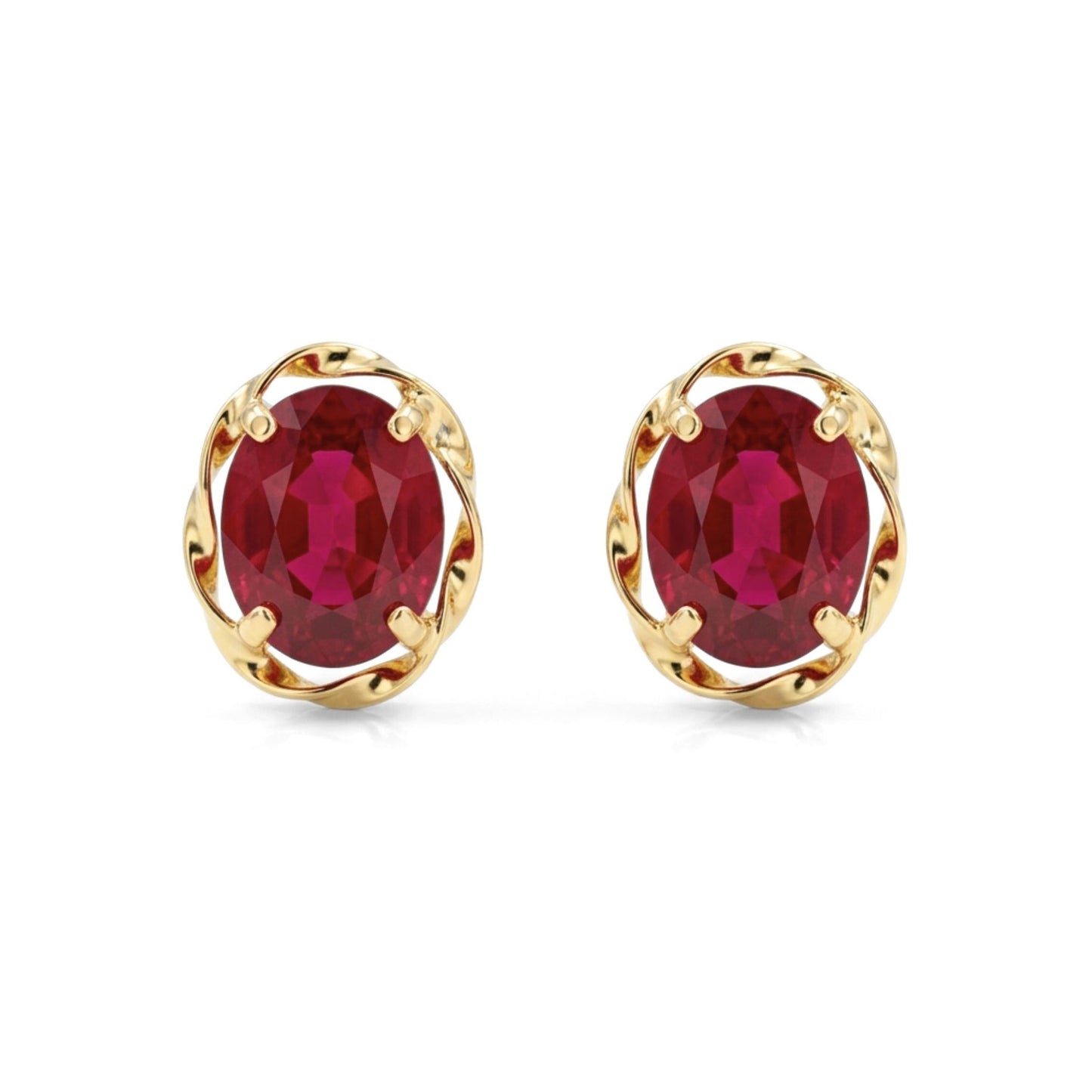 18K 0.56cttw Oval Burma Ruby Stud Earrings