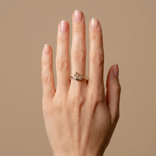14K 0.45cttw Marquise VS Yellow Diamond Ring
