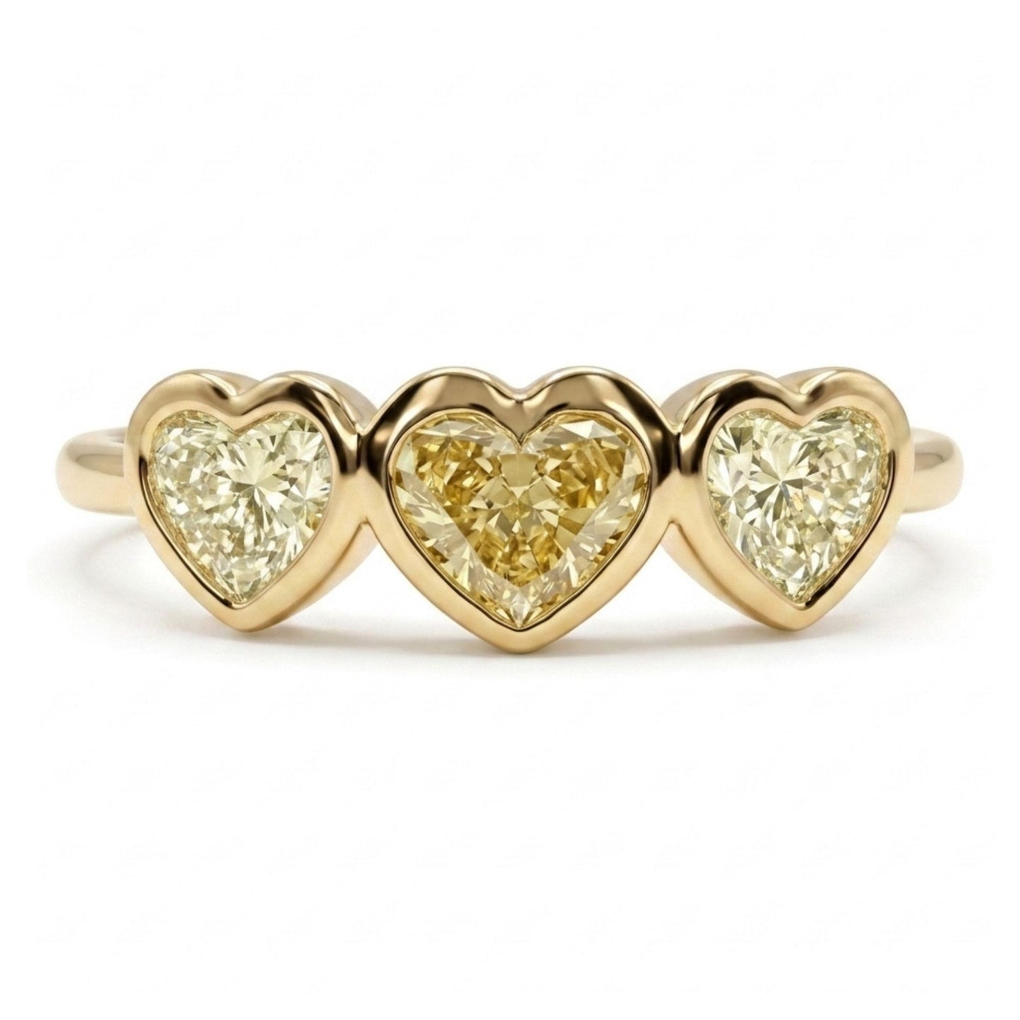 14K 0.63ct Heart Shape VS Fancy Yellow Diamond 0.65cttw Heart Shape VS Light Yellow Diamond Ring