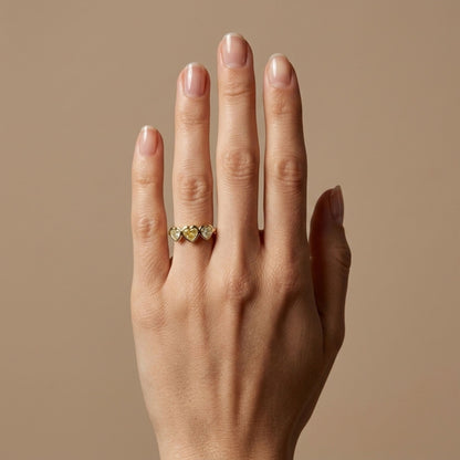 14K 0.63ct Heart Shape VS Fancy Yellow Diamond 0.65cttw Heart Shape VS Light Yellow Diamond Ring