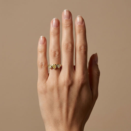 14K 0.63ct Heart Shape VS Fancy Yellow Diamond 0.65cttw Heart Shape VS Light Yellow Diamond Ring