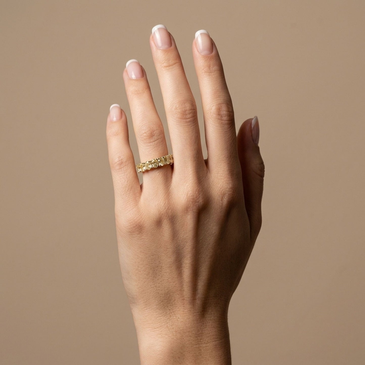 14K 2.16cttw Oval VS Yellow Diamond 7 Stone Band Ring