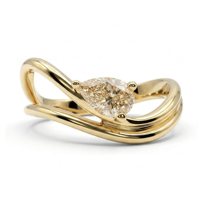 14K 0.40ct Pear Shape VS Yellow Diamond Ring