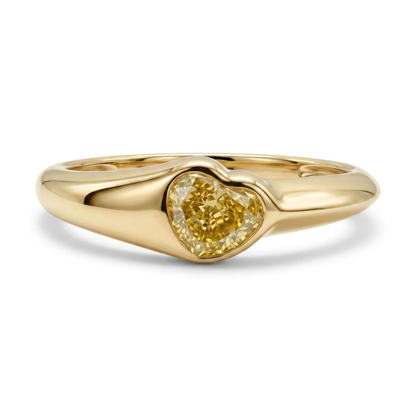 14K 0.50ct Heart Shape VS Yellow Diamond Ring