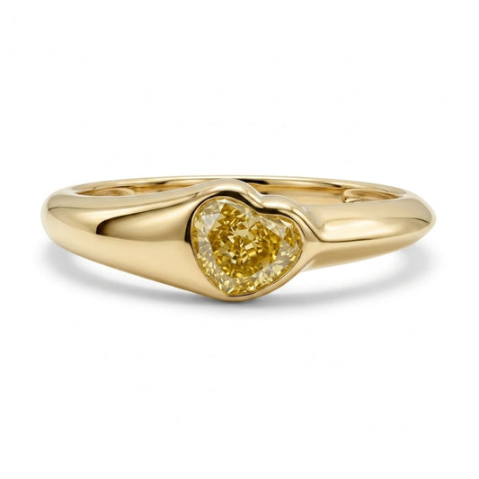 14K 0.50ct Heart Shape VS Yellow Diamond Ring
