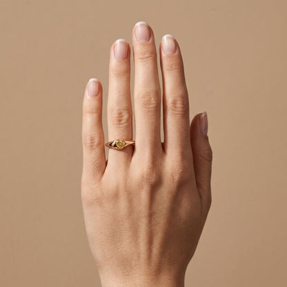 14K 0.50ct Heart Shape VS Yellow Diamond Ring
