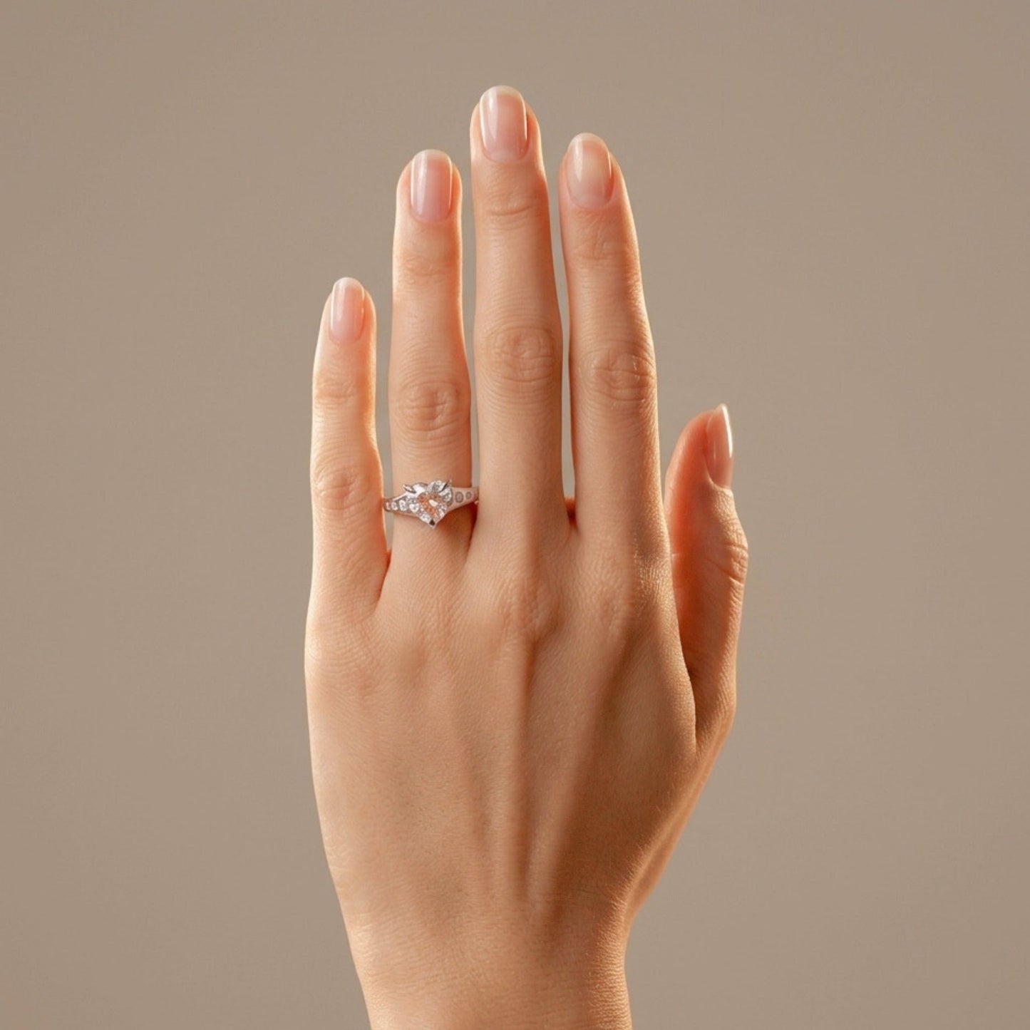 14K 2.15ct Heart Shape Moonstone 0.20cttw VS White Diamonds Ring