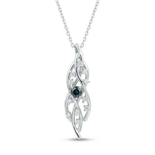 18K 0.22ct Round Private Collection Brazilian Alexandrite 0.25cttw White Diamonds Necklace