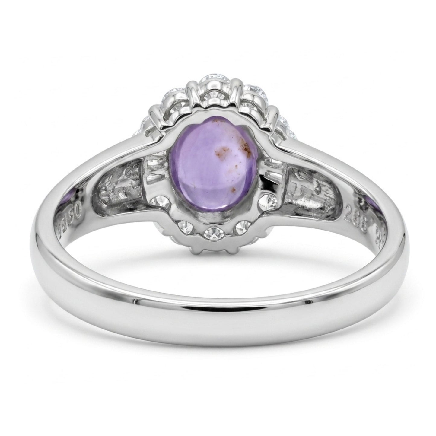 Platinum 2.65ct Oval Star Sapphire 0.57cttw White Diamonds Ring