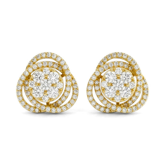 18K 1.50cttw Round White Diamond Stud Earrings