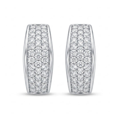 18K 2.00cttw Round White Diamond Hoop Earrings
