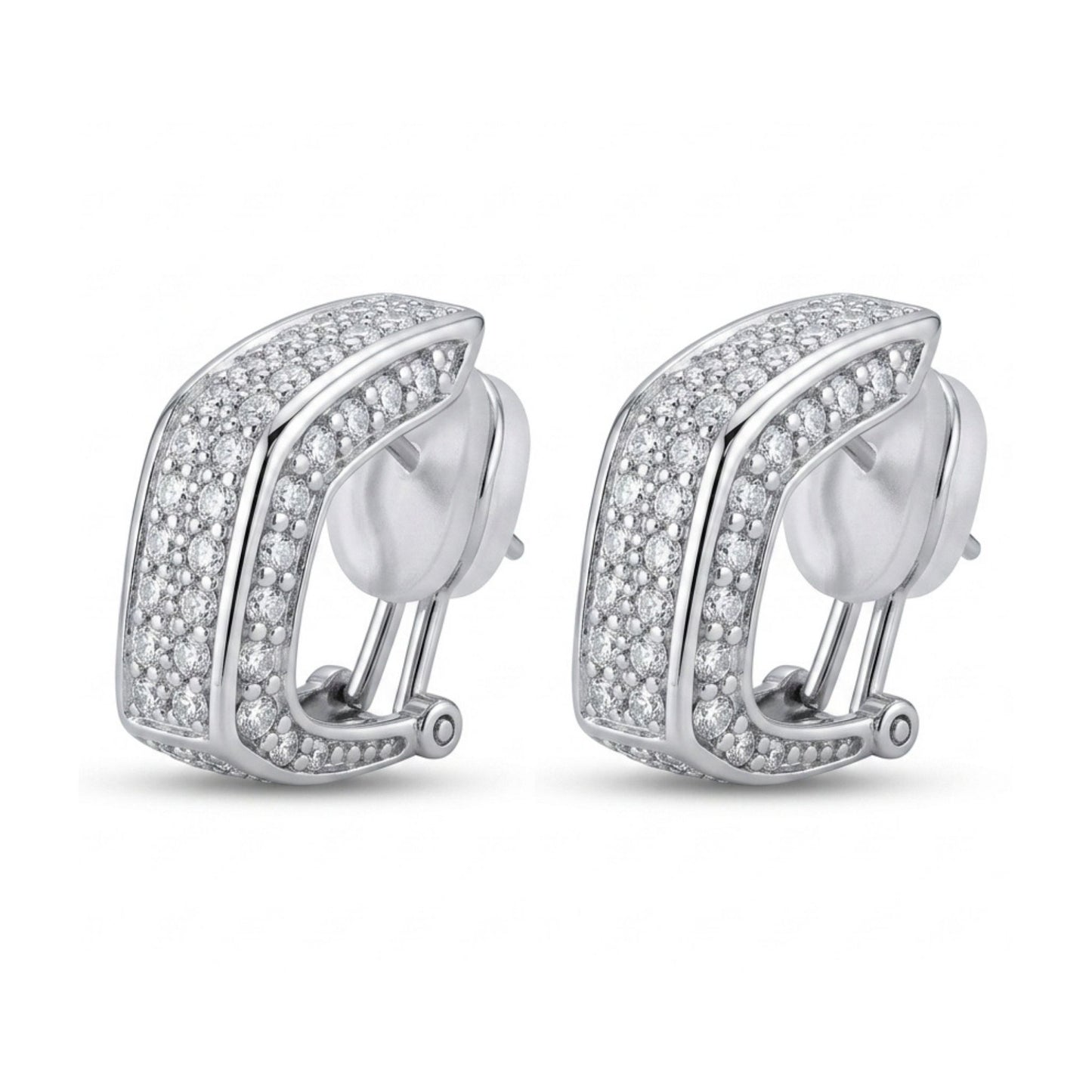 18K 2.00cttw Round White Diamond Hoop Earrings