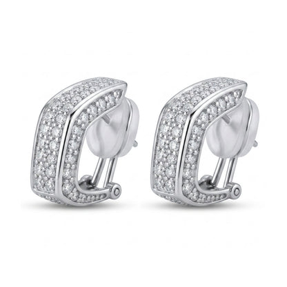18K 2.00cttw Round White Diamond Hoop Earrings