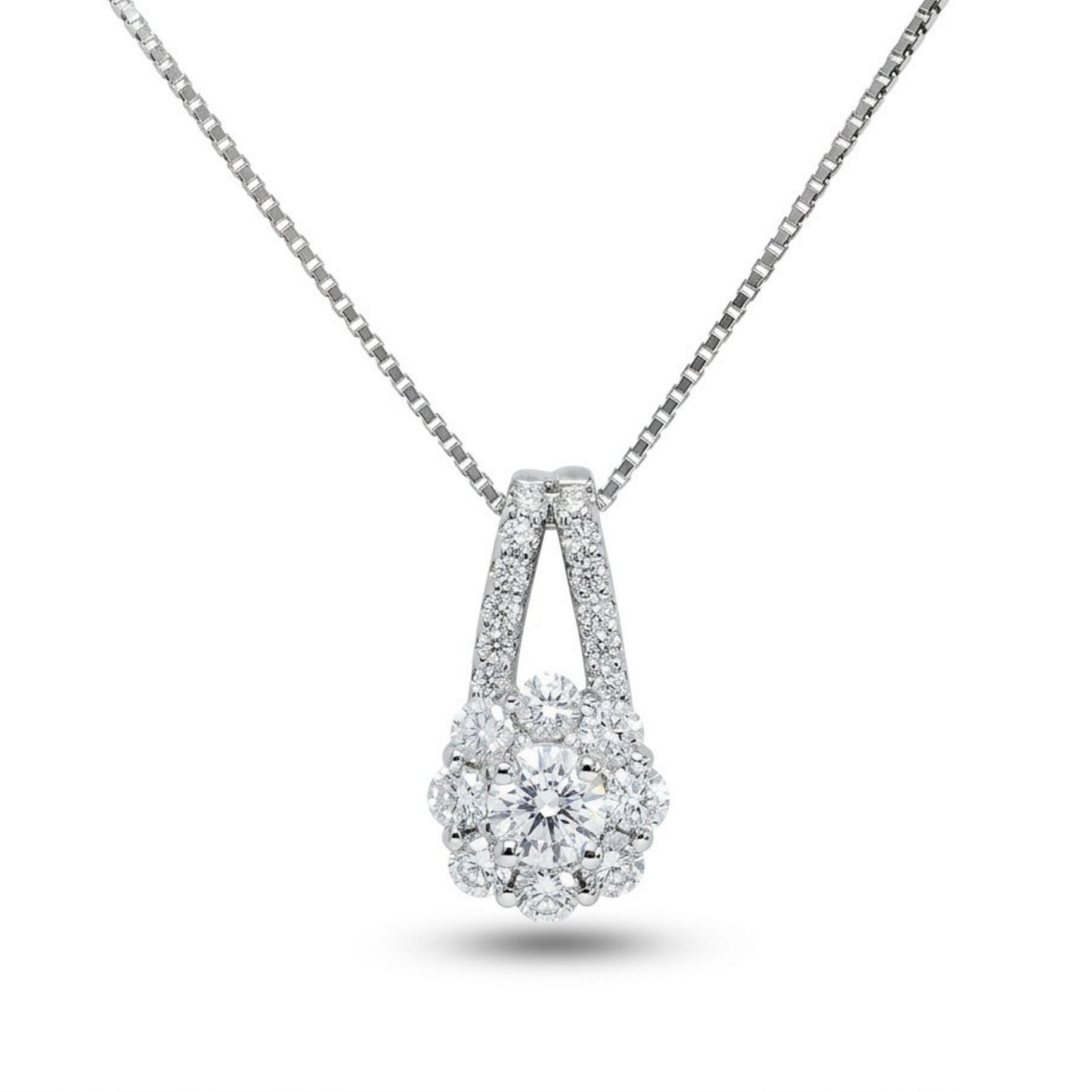 Platinum 0.61cttw White Diamonds Necklace