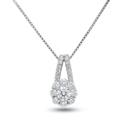Platinum 0.61cttw White Diamonds Necklace