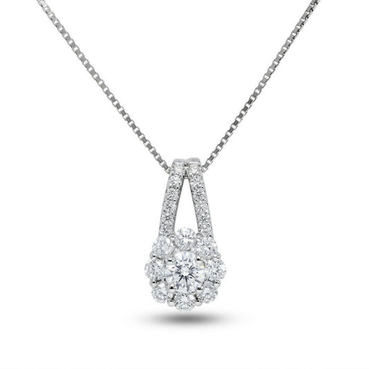 Platinum 0.61cttw White Diamonds Necklace