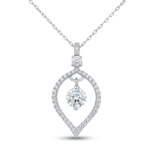 18K 0.47ct Round White Diamond 0.23cttw White Diamonds Necklace