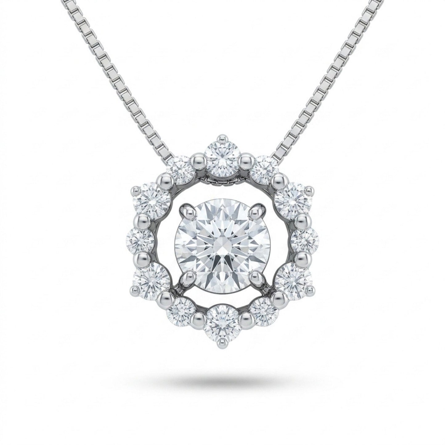 Platinum 0.36cttw Round White Diamond 0.20cttw White Diamonds Necklace
