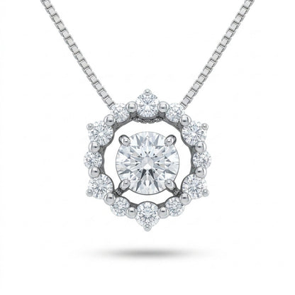 Platinum 0.36cttw Round White Diamond 0.20cttw White Diamonds Necklace