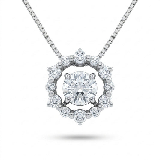 Platinum 0.36cttw Round White Diamond 0.20cttw White Diamonds Necklace