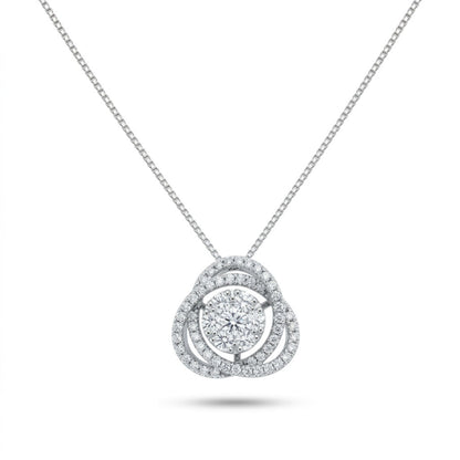 Platinum 0.50cttw Round White Diamond Necklace