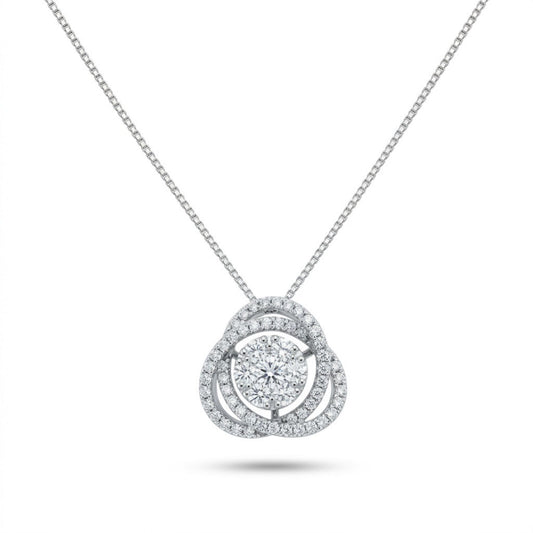 Platinum 0.50cttw Round White Diamond Necklace