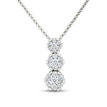Platinum 1.00cttw Round White Diamond Necklace