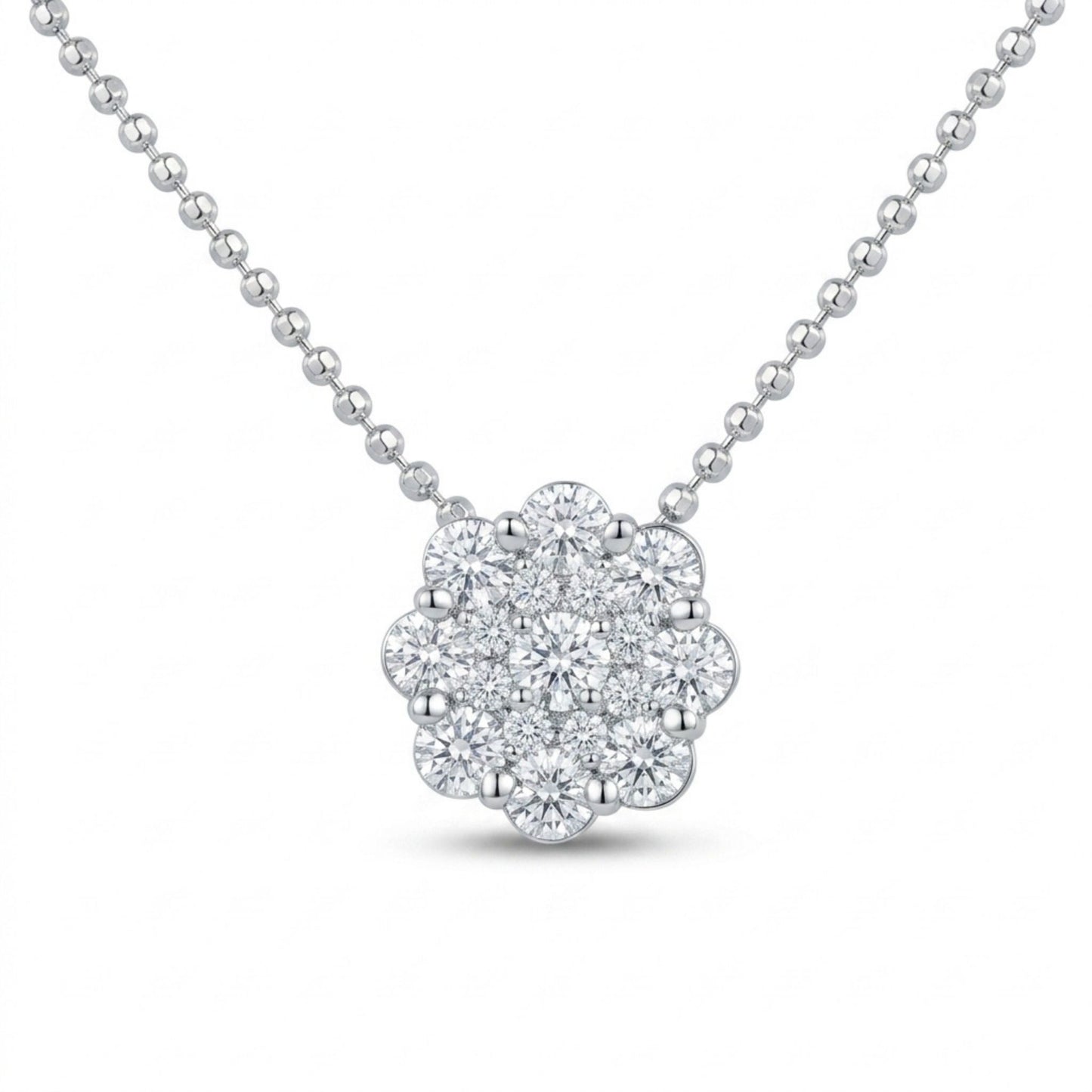 Platinum 0.50cttw Round White Diamond Necklace