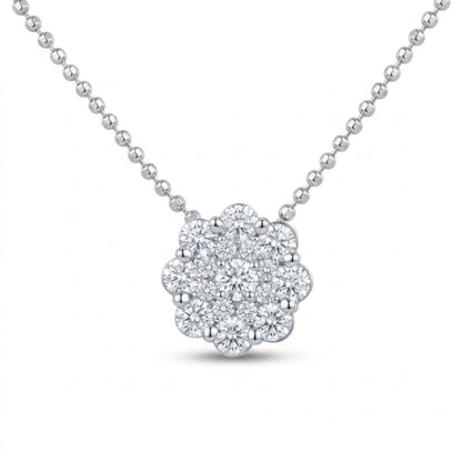 Platinum 0.50cttw Round White Diamond Necklace