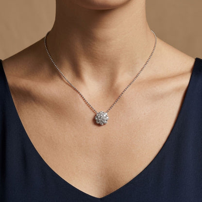Platinum 0.50cttw Round White Diamond Necklace