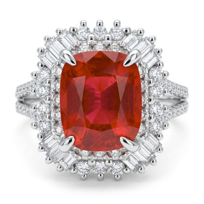 18K 2.16ct Cushion New Find Tanzanian Spinel 0.60cttw VS White Diamonds Ring