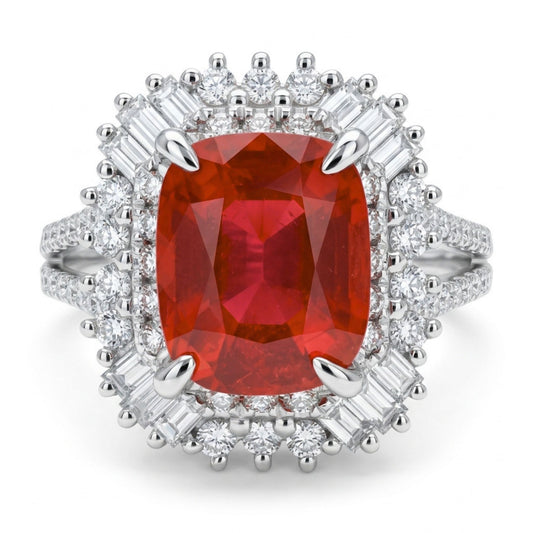 18K 2.16ct Cushion New Find Tanzanian Spinel 0.60cttw VS White Diamonds Ring