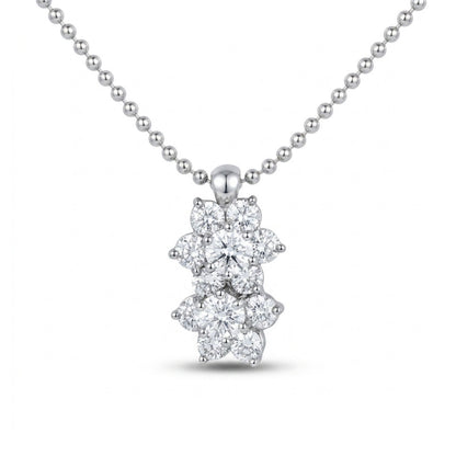 Platinum 1.00cttw Round White Diamond Necklace