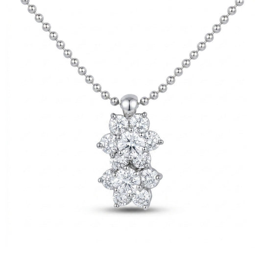 Platinum 1.00cttw Round White Diamond Necklace