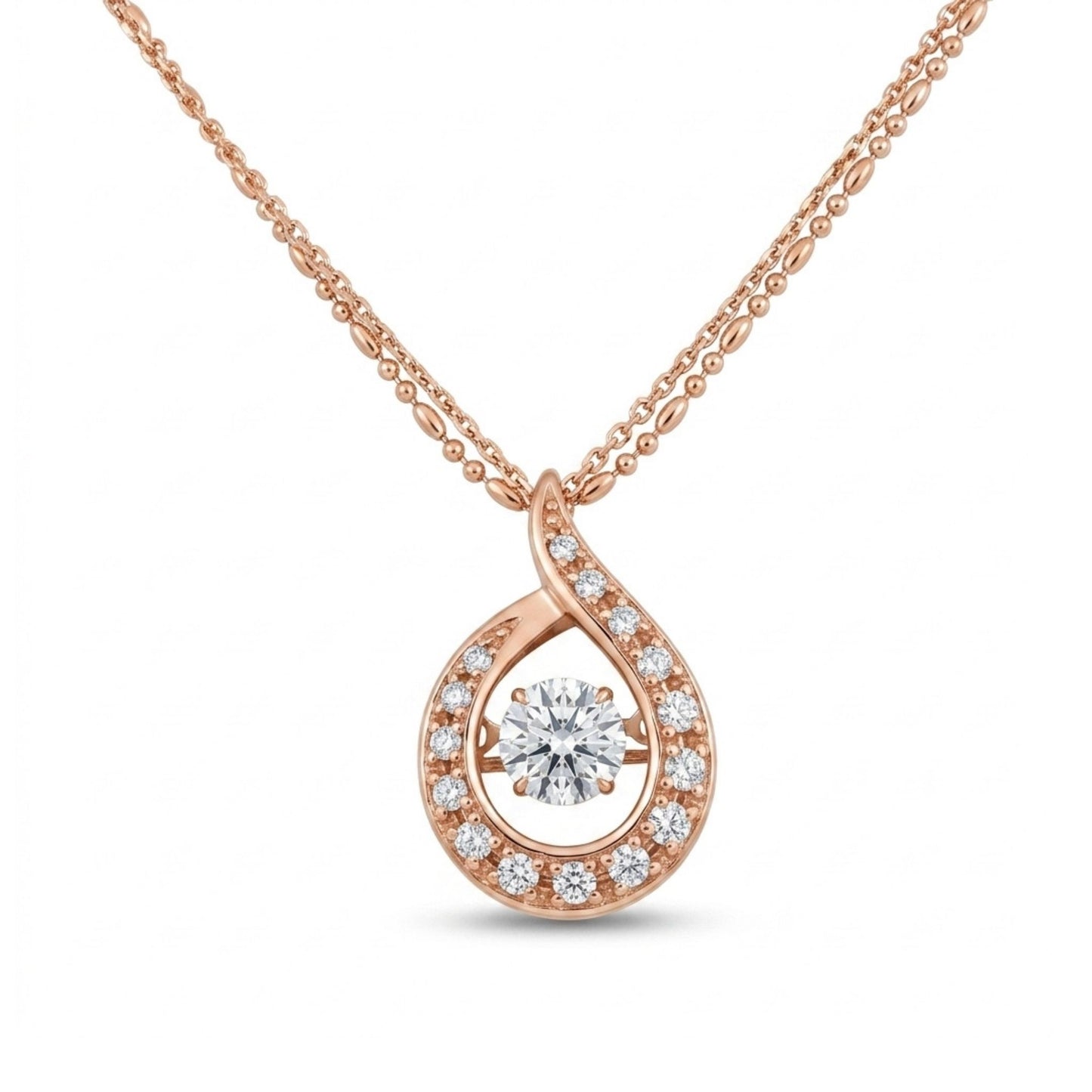 18K 0.53ct Round White Diamond 0.19cttw White Diamonds Necklace