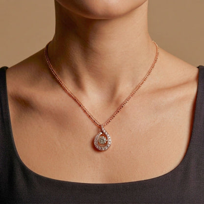 18K 0.53ct Round White Diamond 0.19cttw White Diamonds Necklace