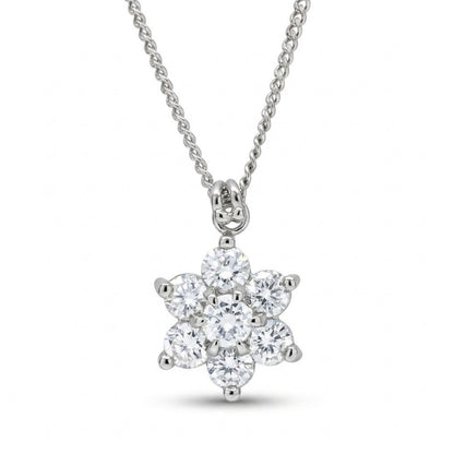 Platinum 1.04cttw Round White Diamond Necklace