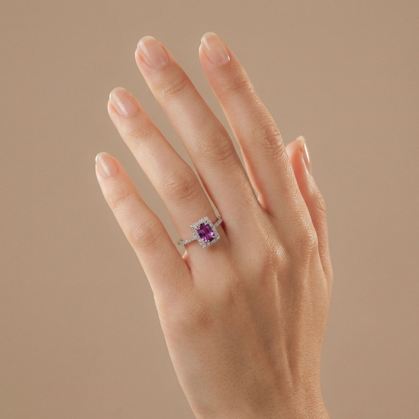 18K 0.77ct Cushion Unheated Kashmir Sapphire 0.41cttw White Diamonds Ring