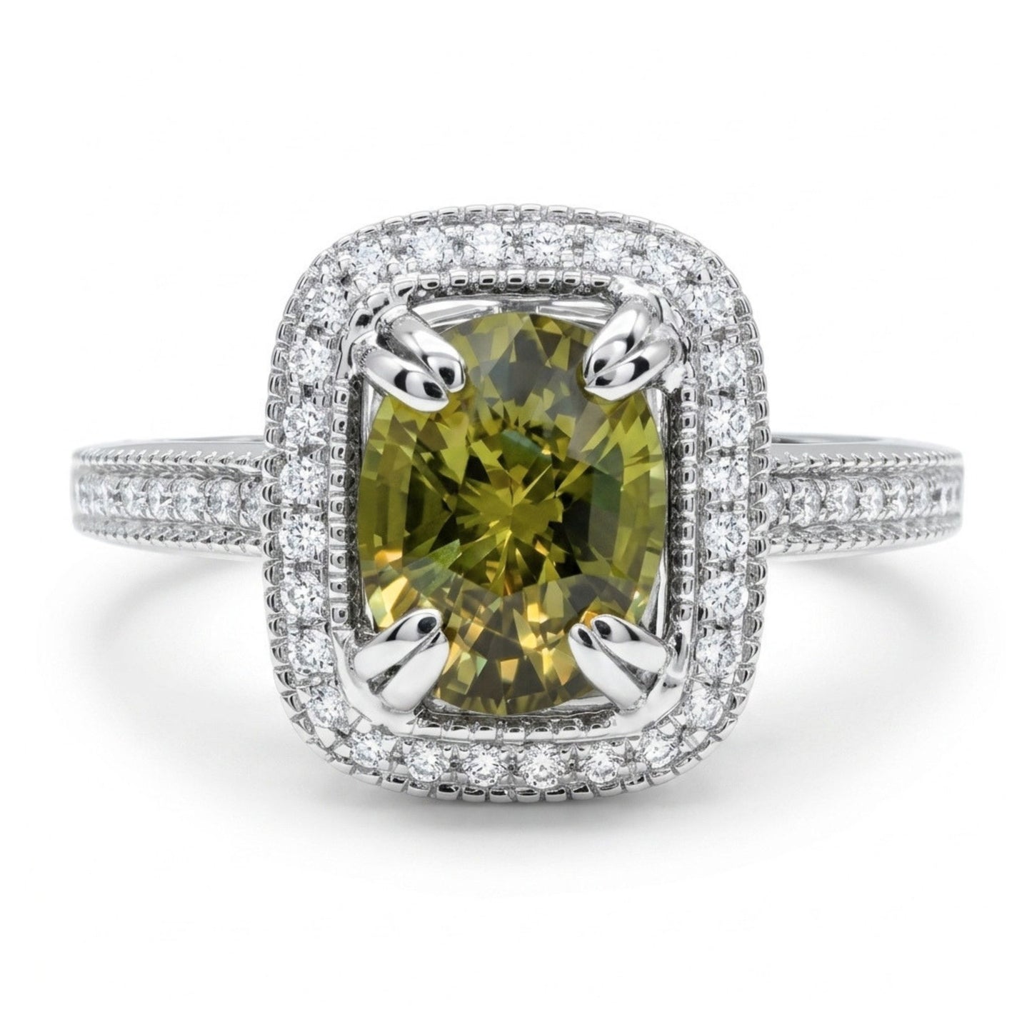 18K 1.02ct Oval Alexandrite 0.13cttw White Diamonds Ring GIA #1513511810