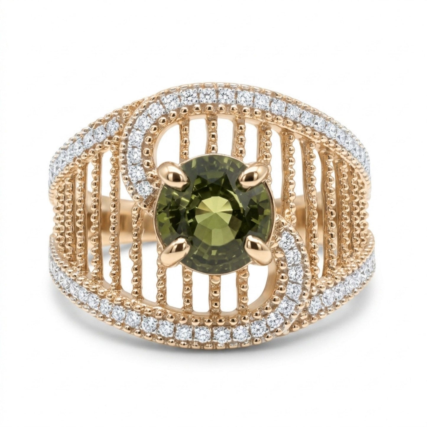 14K 1.49ct Oval Alexandrite 0.28cttw VS White Diamonds Ring GIA #1515838493