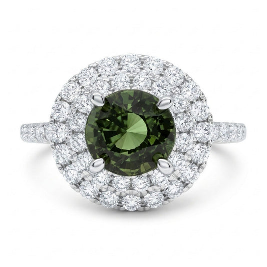 14K 1.20ct Oval Alexandrite 0.68cttw VS White Diamonds Ring GIA #7548629712