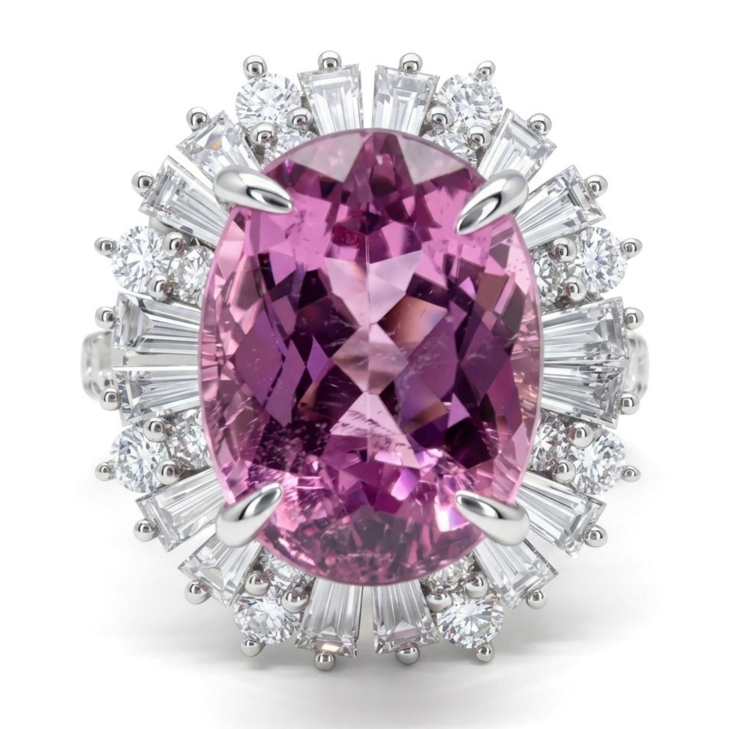 18K 5.23ct Oval Copper Bearing Tourmaline 1.50cttw White Diamonds Ring