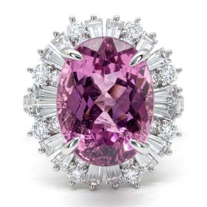 18K 5.23ct Oval Copper Bearing Tourmaline 1.50cttw White Diamonds Ring
