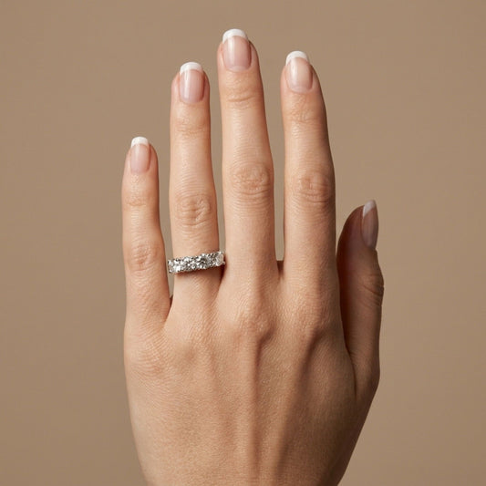 14K 2.00cttw Round VS White Diamond 4 Stone Band Ring