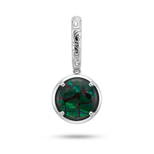 14K 2.32ct Round Ammolite Pendant